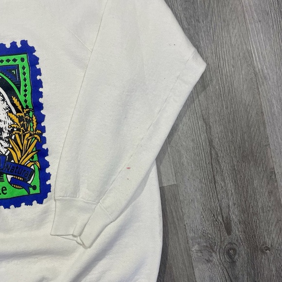 Vintage 90s Manitok Tribe Organic Wild Rice Sz Large Native American Sweatshirt - Picture 7 of 7